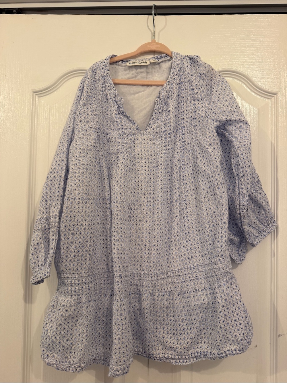 Roller Rabbit Light Blue Printed Long-Sleeve Tunic Dress girls 10